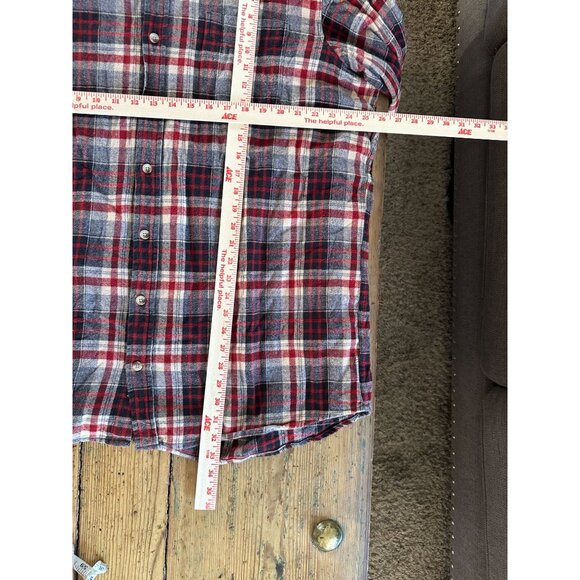 Red Head Mens Red Blue Flannel 2XLT long sleeve button up plaid cotton collared - Picture 6 of 6